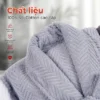 Áo choàng tắm cao cấp Fuver Herringbone chất liệu 100% cotton usa