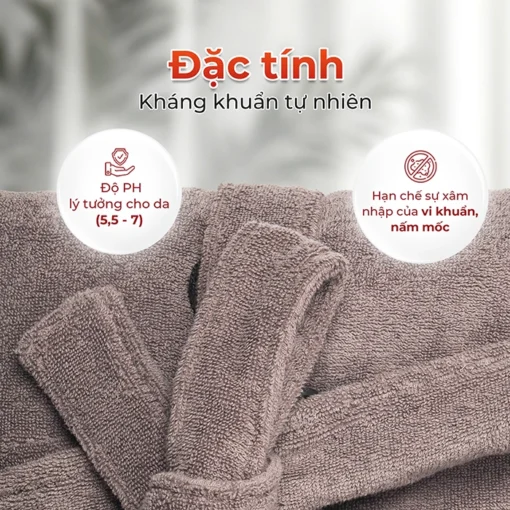 Áo choàng tắm cao cấp Fuver Premium kháng khuẩn tự nhiên
