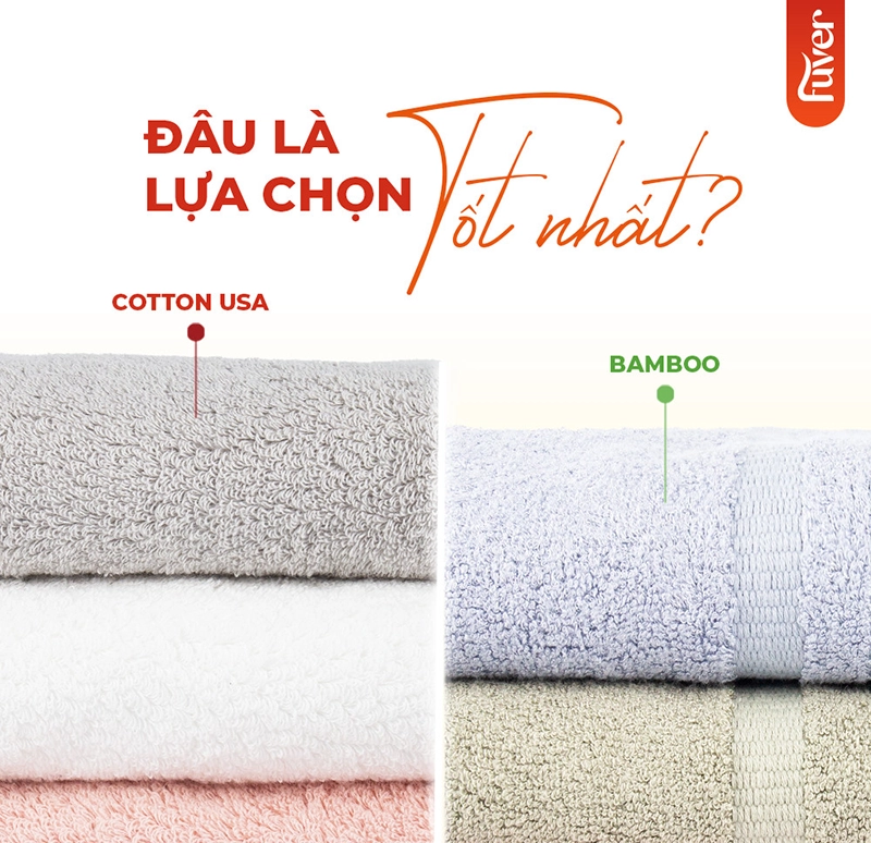 Cotton và bamboo là  các chất liệu khăn bông an toàn với sức khỏe và tối ưu trải nghiệm thoải mái