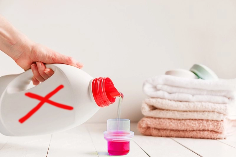 Không cần sử dụng bột/nước giặt/xả cho lần giặt khăn bông đầu tiên