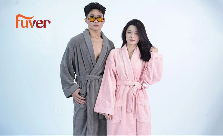 Hình ảnh mẫu áo choàng tắm chất liệu cotton