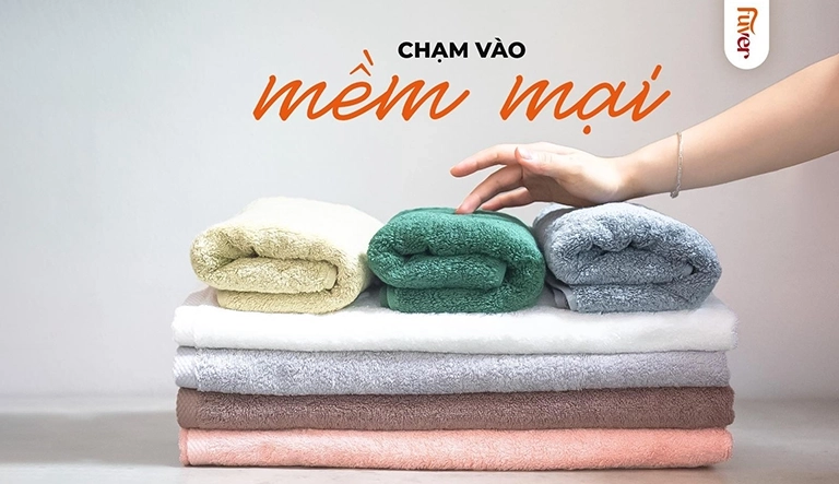 Khăn tắm chất liệu cotton mềm mại và dịu nhẹ cho mỗi lần chạm