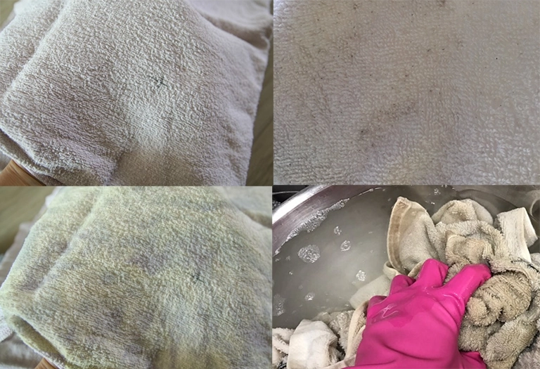 Một số hình ảnh khăn mặt bị nhớt