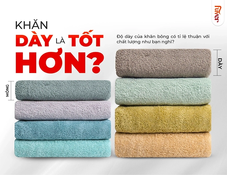 Khăn tắm nhỏ nên lựa chọn loại dày dặn để tối ưu khả năng thấm hút