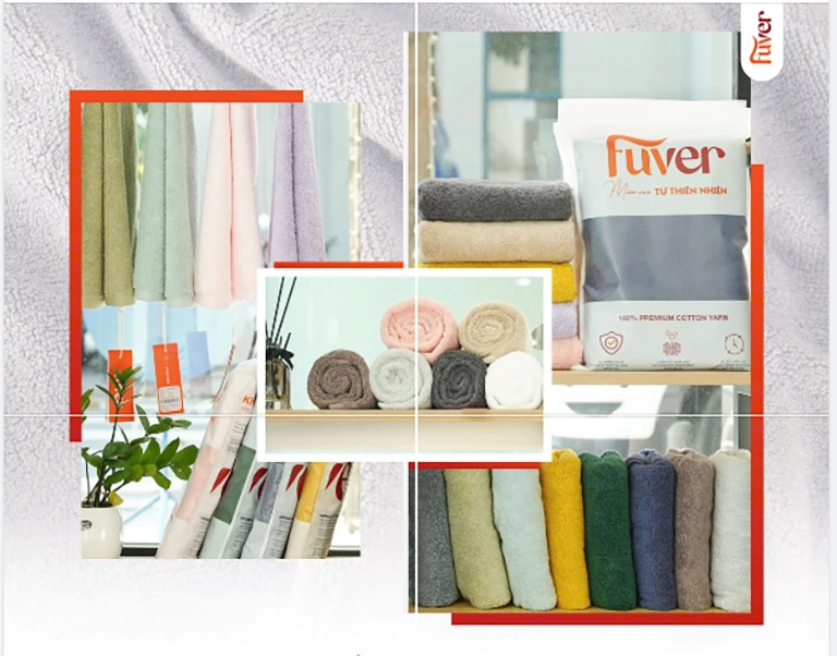 Gấp và trưng bày khăn tắm tại cửa hàng đẹp mắt