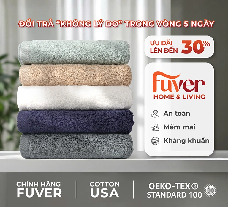 Fuver là địa chỉ mua khăn tắm chính hãng được người tiêu dùng lựa chọn