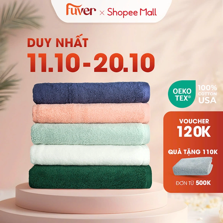 Mẫu quà tặng khăn tắm cao cấp 100% cotton USA kích thước 70*130 cm