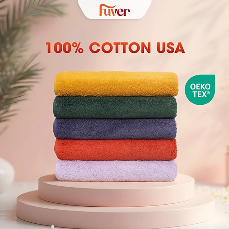 Mẫu khăn tắm cao cấp 100% cotton Fuver Premium 40x80cm
