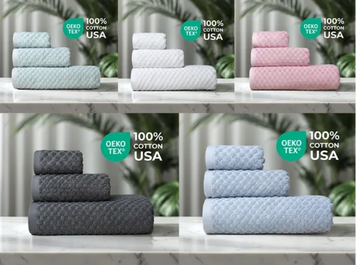 Bộ 3 Khăn tắm, Khăn gội, Khăn mặt cao cấp Fuver Beecomb màu ngẫu nhiên