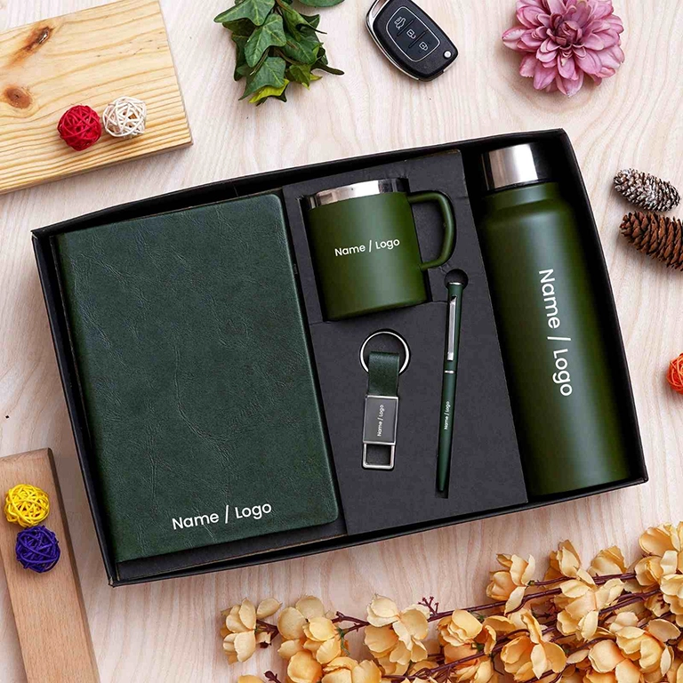 Hình ảnh minh họa về 1 bộ quà tặng doanh nghiệp cho văn phòng sang trọng
