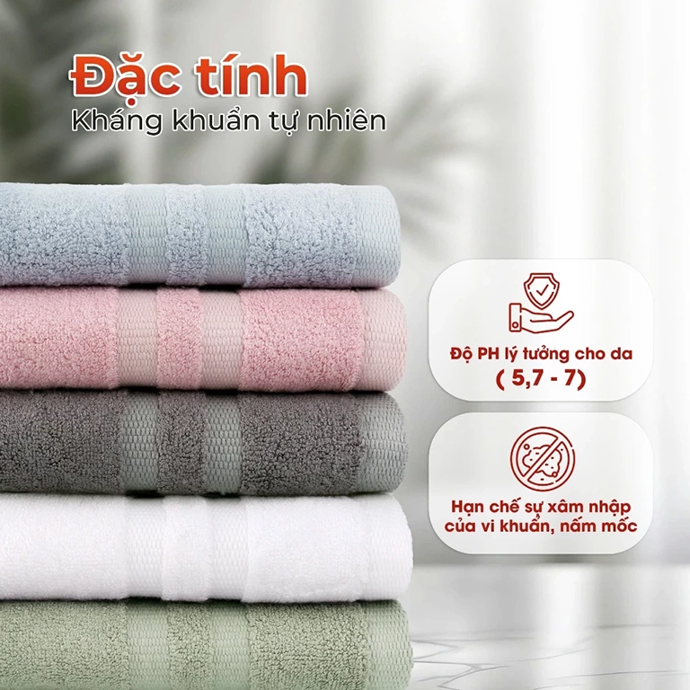 Tính kháng khuẩn là đặc tính nổi bật của khăn sợi tre